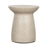 Mercana Mesa Round Stone Finish Pillar Accent Table