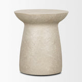 Mercana Mesa Round Stone Finish Pillar Accent Table