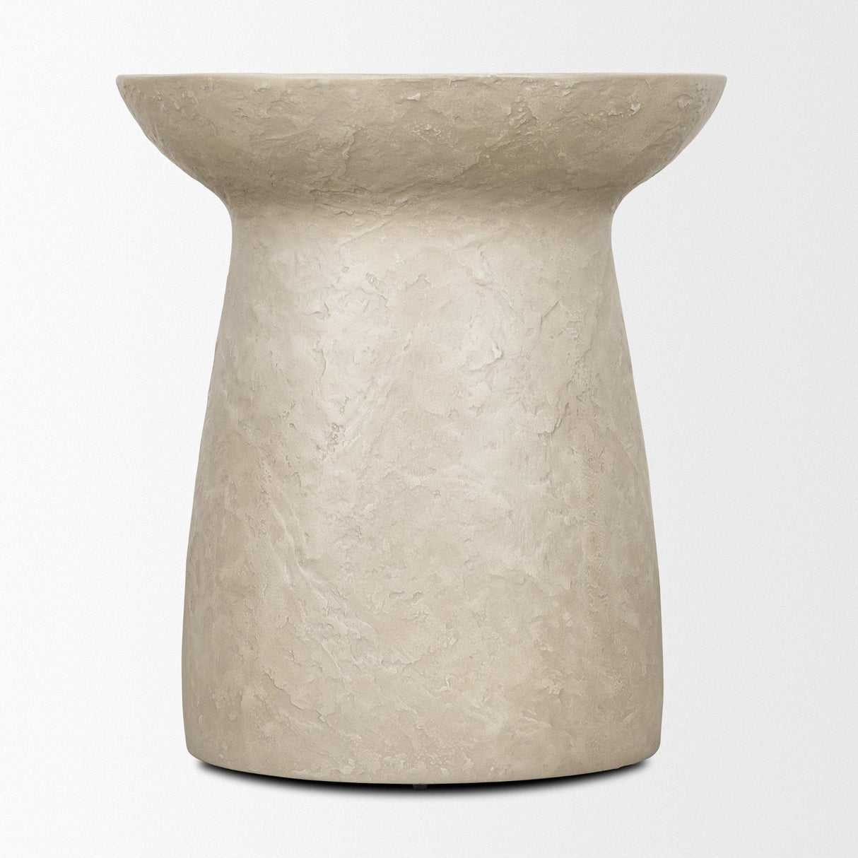 Mercana Mesa Round Stone Finish Pillar Accent Table