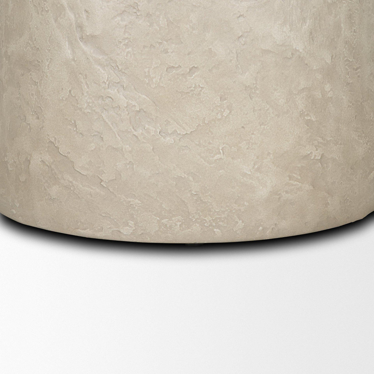 Mercana Mesa Round Stone Finish Pillar Accent Table