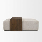 Mercana Trayden Gray Fabric w/ Brown Slider Top Coffee Table 55.0X 37.0X 46.0 (cm)