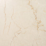 Mercana Marbrello Botticino Marble Top Light Brown Fluted Wood Half Moon Console Table