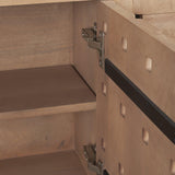 Mercana Trellyn Light Brown Solid Wood Carved Woven Desk
