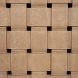 Mercana Trellyn Light Brown Solid Wood Carved Woven Desk