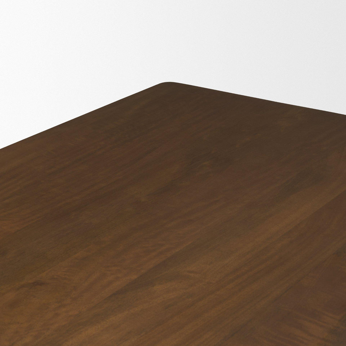 Mercana Trellyn 94" Dark Brown Solid Wood Carved Woven Base Rectangular Dining Table