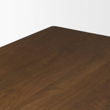 Mercana Trellyn 94" Dark Brown Solid Wood Carved Woven Base Rectangular Dining Table