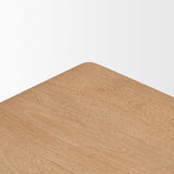 Mercana Trellyn Light Brown Wood w/ Carved Woven Base Square Accent Table