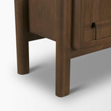Mercana Trellyn Dark Brown Solid Wood 4-Door w/ Carved Woven Doors Closed Sideboard