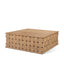 Mercana Trellyn 48" Light Brown Wood w/ Carved Woven Base Square Coffee Table