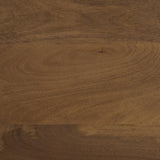 Mercana Trellyn Dark Brown Wood w/ Carved Woven Base Square Accent Table