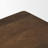 Mercana Trellyn Dark Brown Wood w/ Carved Woven Base Square Accent Table