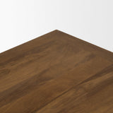 Mercana Trellyn 48" Dark Brown Wood w/ Carved Woven Base Square Coffee Table