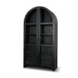 Mercana Suri Black Wood W/Glass Doors Arched Curio Cabinet