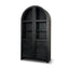 Mercana Suri Black Wood W/Glass Doors Arched Curio Cabinet
