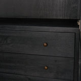 Mercana Suri Black Wood W/Glass Doors Arched Curio Cabinet