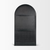 Mercana Suri Black Wood W/Glass Doors Arched Curio Cabinet