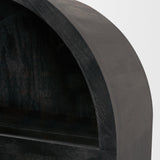 Mercana Suri Black Wood W/Glass Doors Arched Curio Cabinet