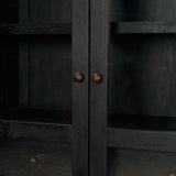 Mercana Suri Black Wood W/Glass Doors Arched Curio Cabinet