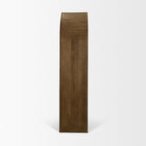 Mercana Suri Mid Brown Wood W/Glass Doors Arched Curio Cabinet