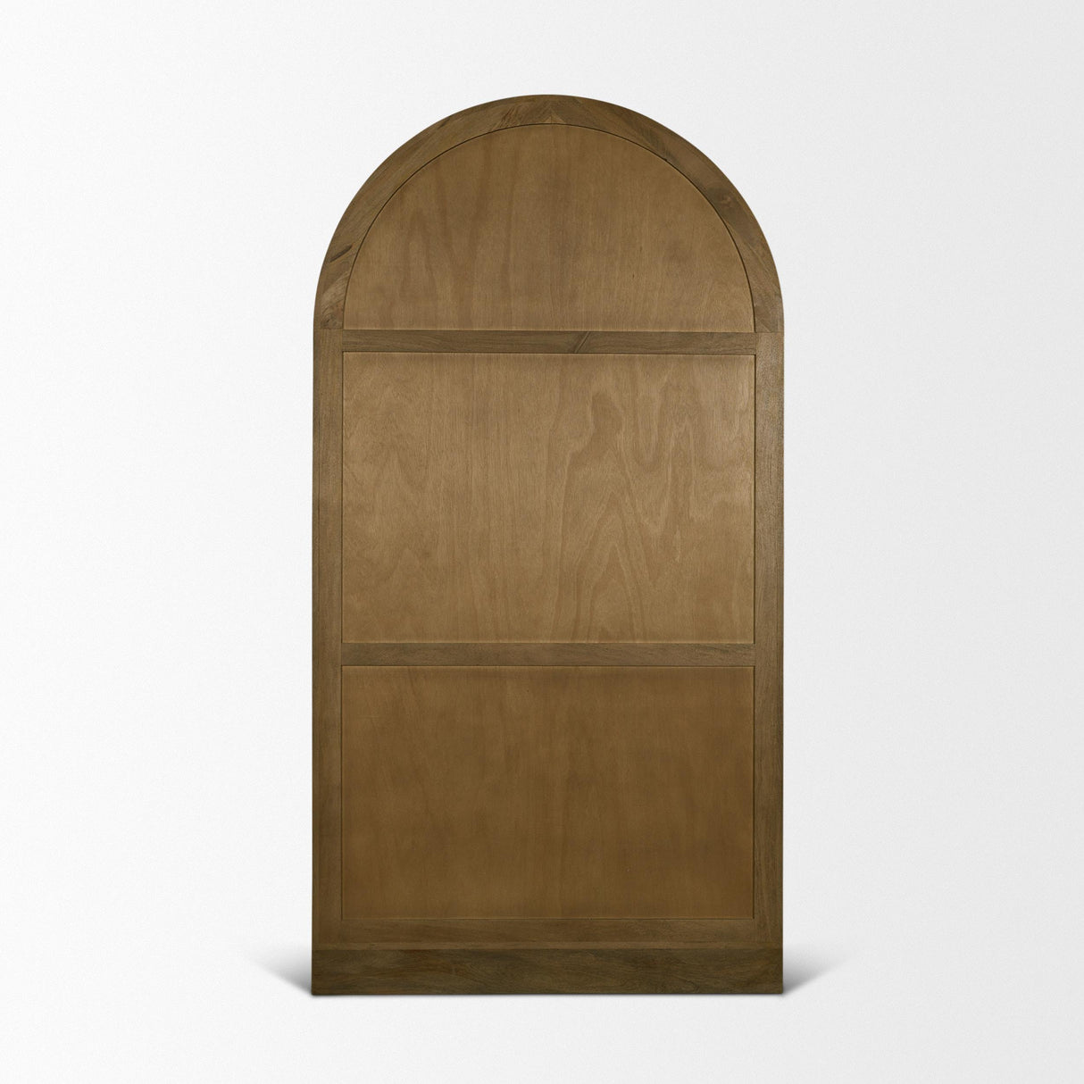 Mercana Suri Mid Brown Wood W/Glass Doors Arched Curio Cabinet