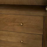 Mercana Suri Mid Brown Wood W/Glass Doors Arched Curio Cabinet