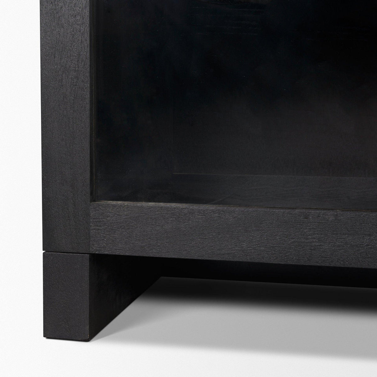 Mercana Suri Black Wood w/ Glass 4-Door Closed Sideboard