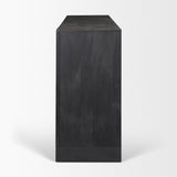 Mercana Suri Black Wood w/ Glass 4-Door Closed Sideboard