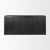 Mercana Suri Black Wood w/ Glass 4-Door Closed Sideboard