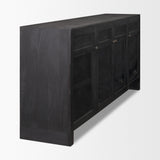 Mercana Suri Black Wood w/ Glass 4-Door Closed Sideboard