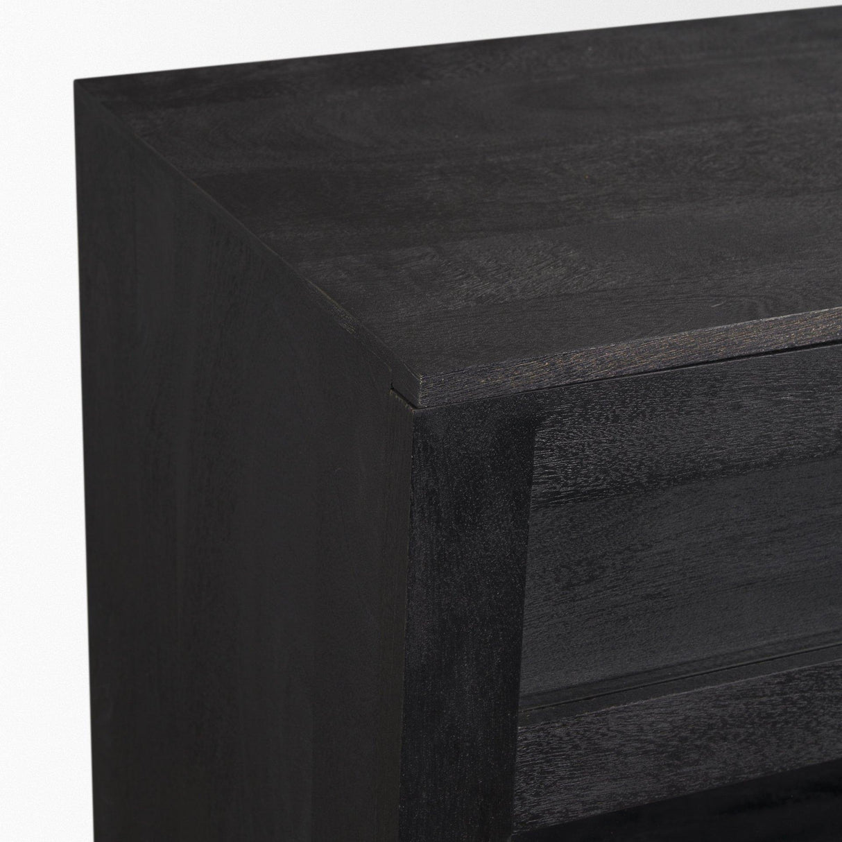 Mercana Suri Black Wood w/ Glass 4-Door Closed Sideboard