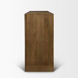 Mercana Suri Mid Brown Wood w/ Glass 4-Door Closed Sideboard