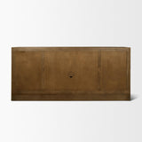 Mercana Suri Mid Brown Wood w/ Glass 4-Door Closed Sideboard