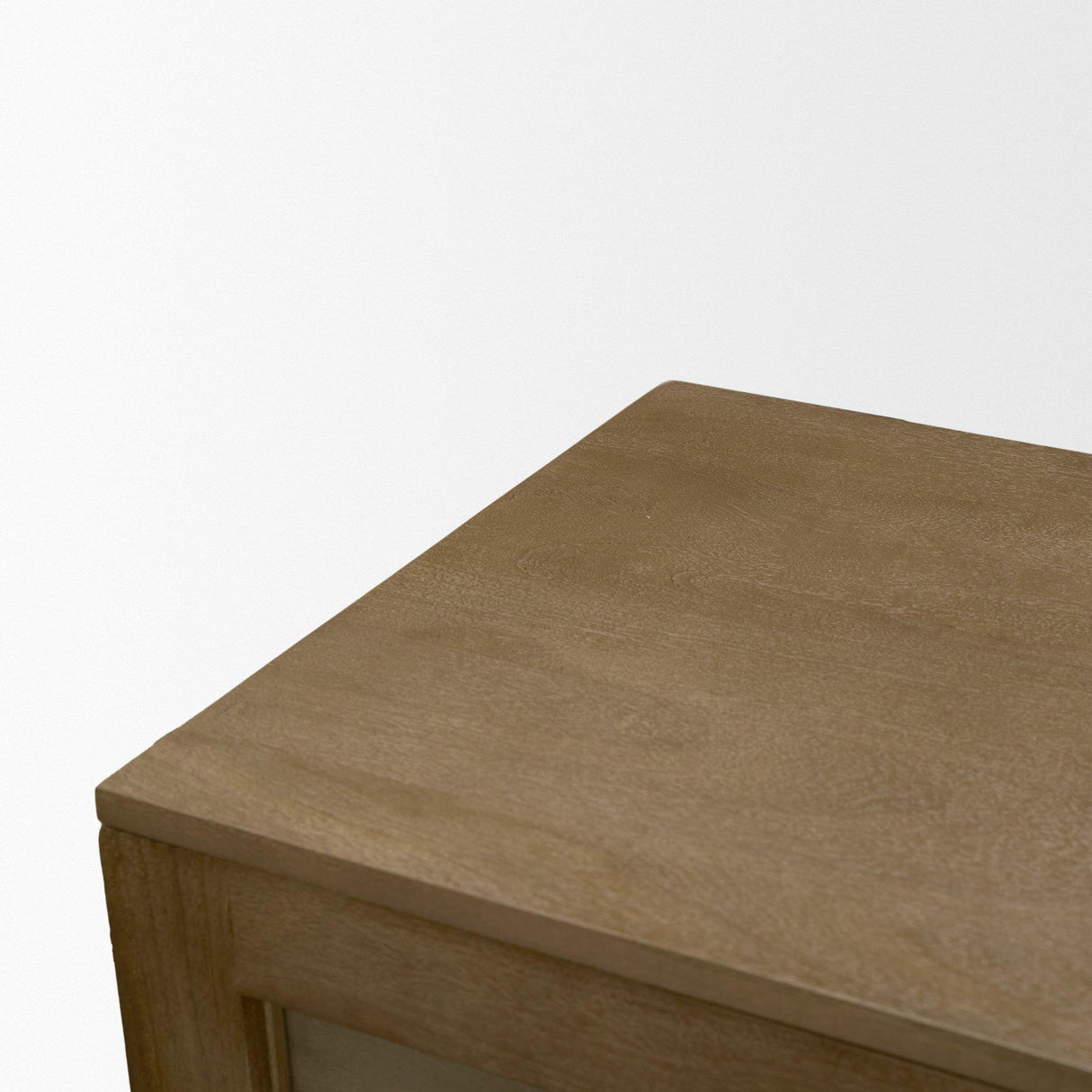Mercana Suri Mid Brown Wood w/ Glass 4-Door Closed Sideboard