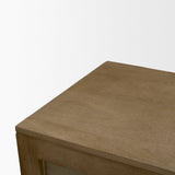 Mercana Suri Mid Brown Wood w/ Glass 4-Door Closed Sideboard