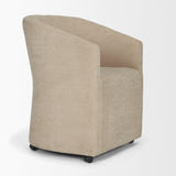 Mercana Sondra Beige Performance Fabric Upholstered Club Dining Chair