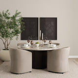 Mercana Sondra Gray Performance Fabric Upholstered Club Dining Chair