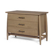 Mercana Hollis Gray-Brown Wood 3-Drawer Closed Nightstand