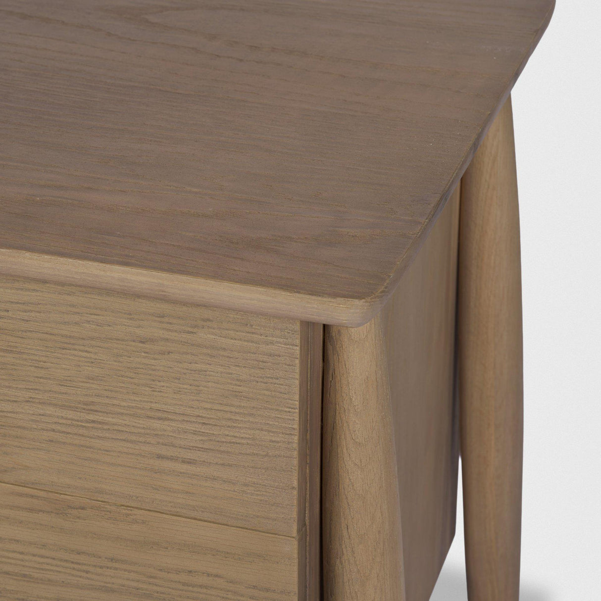 Mercana Hollis Gray-Brown Wood 3-Drawer Closed Nightstand