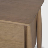Mercana Hollis Gray-Brown Wood 3-Drawer Closed Nightstand