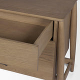 Mercana Hollis Gray-Brown Wood 3-Drawer Closed Nightstand