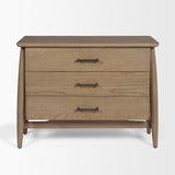 Mercana Hollis Gray-Brown Wood 3-Drawer Closed Nightstand