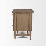 Mercana Hollis Gray-Brown Wood 3-Drawer Closed Nightstand