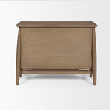 Mercana Hollis Gray-Brown Wood 3-Drawer Closed Nightstand