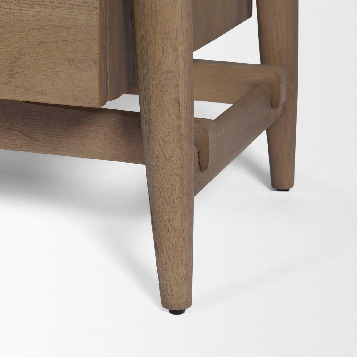 Mercana Hollis Gray-Brown Wood 3-Drawer Closed Nightstand