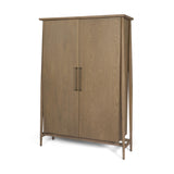 Mercana Hollis Gray-Brown Wood Curio Cabinet