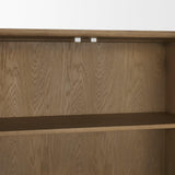 Mercana Hollis Gray-Brown Wood Curio Cabinet
