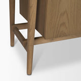 Mercana Hollis Gray-Brown Wood Curio Cabinet
