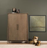 Mercana Hollis Gray-Brown Wood Curio Cabinet