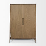 Mercana Hollis Gray-Brown Wood Curio Cabinet