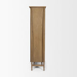 Mercana Hollis Gray-Brown Wood Curio Cabinet